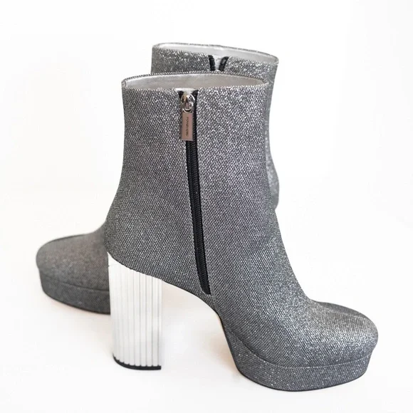MICHAEL Michael Kors.Silver Platform Booties.Sz 8.5. - Picture 8 of 16